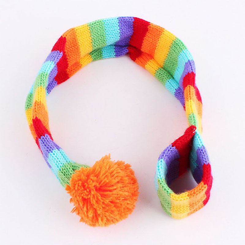 Winter Warm Stripe Knitted Pet Dog Hat+Scarf+Socks Costume