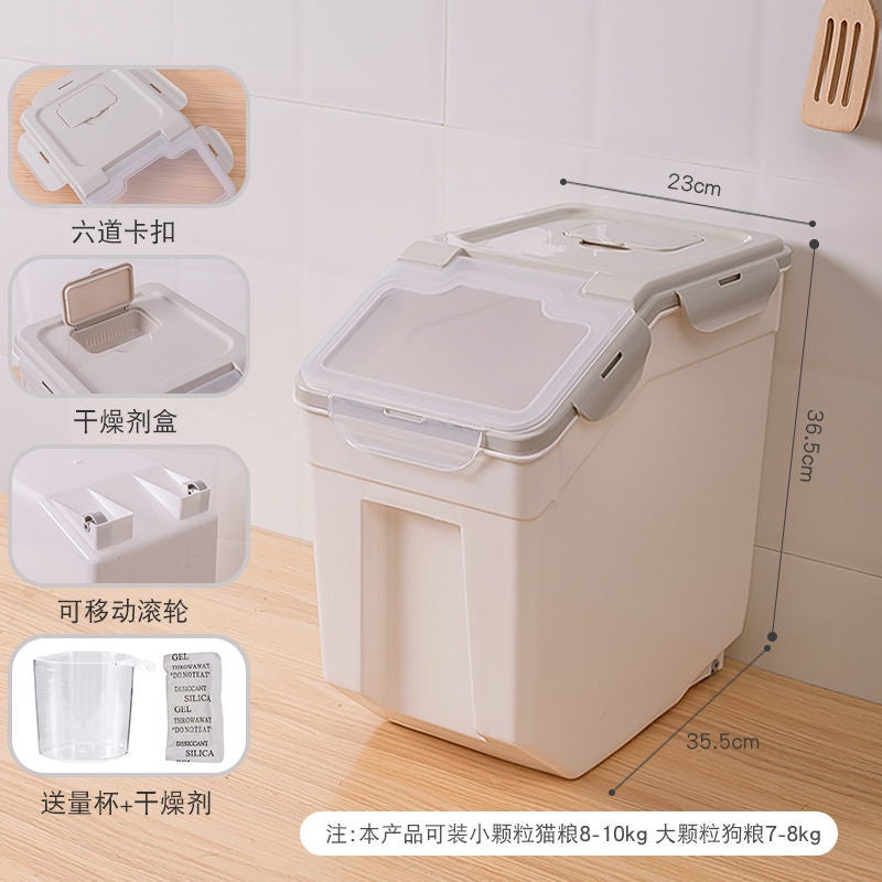 DAXINSI Pet Food Storage Container Airtight Food Container Pet Food Container Plastic Dry Food Container Dog Cat Food Storage Sealed Rice Bucket Box