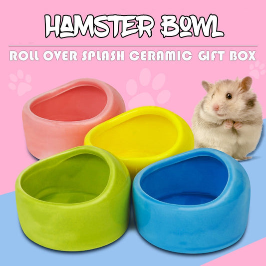 Hamster Bowl Semi Dome Ceramic Bowl Small Pet Anti Overturning Anti Gnawing Thickened Ceramic Bowl Hamster Bowl