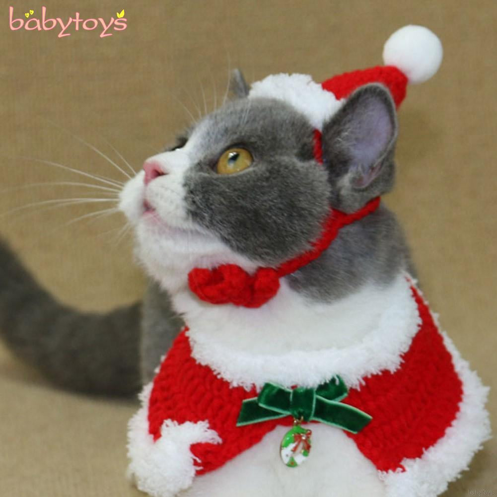 Pet Cat Dog Christmas New Year Costume Chinese Style Tang Dynasty Bib Shawl + Hat