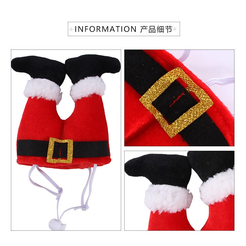 【Ready stock】Pet Christmas clown hat Dog cat Christmas ornaments pet headdress supplies