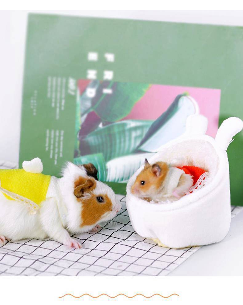 Hamster Clothes Dress Cute Hat Hand Holding Rope Takeaway Bag Small Warm Mini Rabbit Guinea Pig Pet Pet Supplies & Pet Dog products Pet fashion products