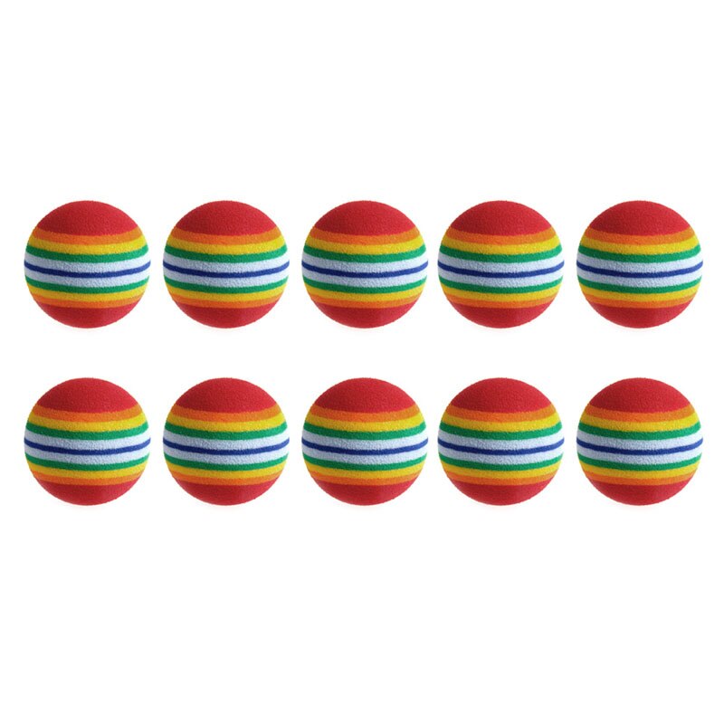 10Pcs Colorful Pet Rainbow Foam Fetch Balls Training Interactive Dog Funny Toy