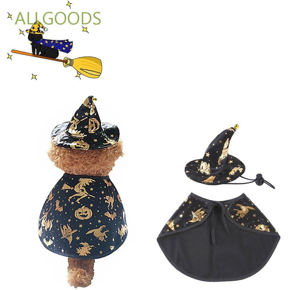 ALLGOODS Funny Pet Halloween Costume Halloween Cosplay Puppy Collar Halloween Apparels Cloak For Cat Dog Halloween Party Pet Accessories Party Dressing Dog Halloween Set