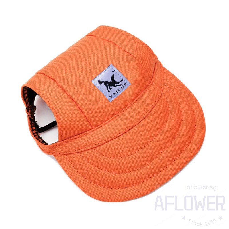 Pet Dog Baseball Cap Adjustable Sun Protection Sport Visor Cap with Ear Holes Chin Strap