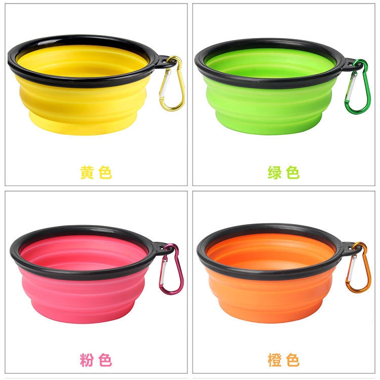 300ML Collapsible foldable silicone dog bowl outdoor travel portable puppy doogie food container feeder dish cat