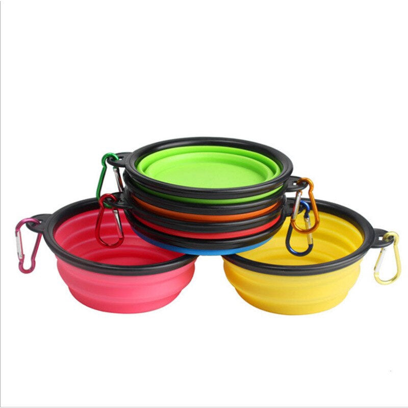 300ML Collapsible foldable silicone dog bowl outdoor travel portable puppy doogie food container feeder dish cat