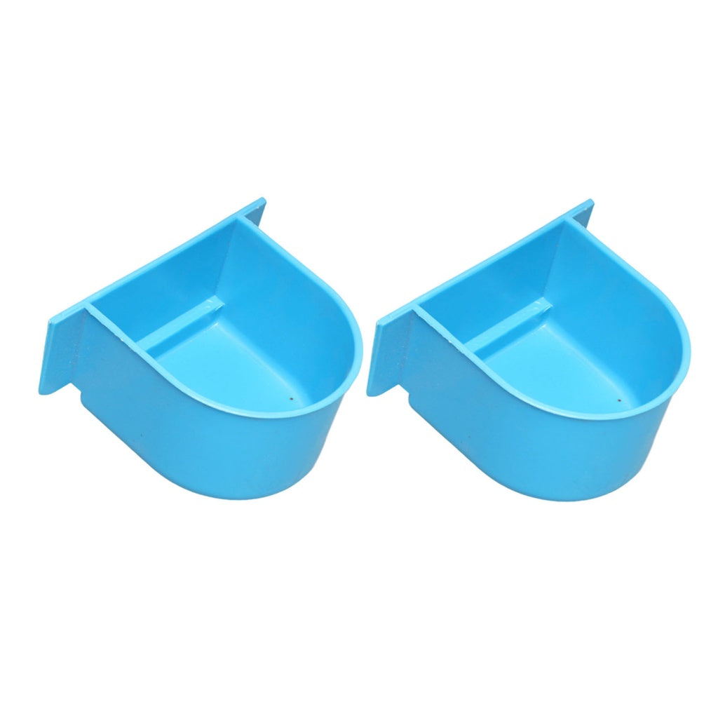 SUN_ 2Pcs Food Container Feeding Cup Cage Food Water Bowl Bird Feeder Professional