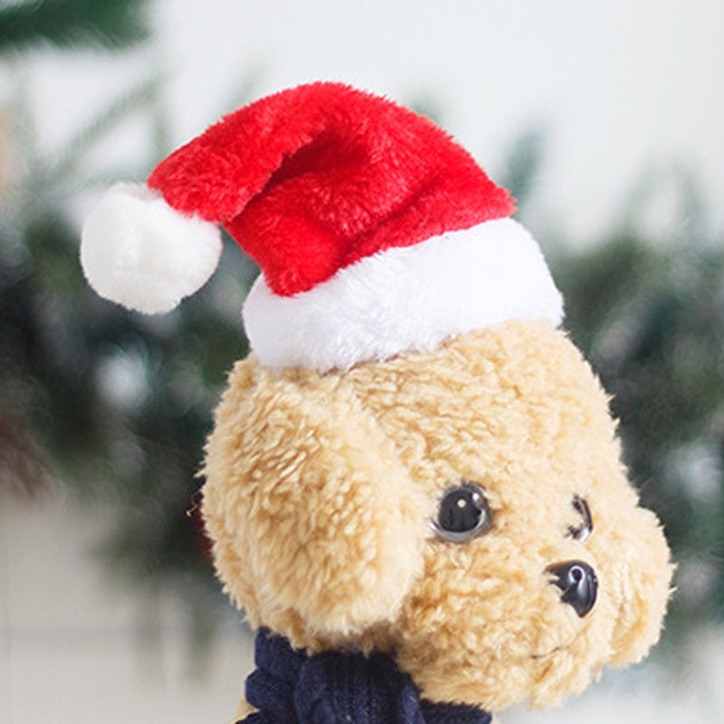 Christmas Small Plush Santa Hat for Pet Dog Cat Hat Merry Christmas Decorations For Home Cap