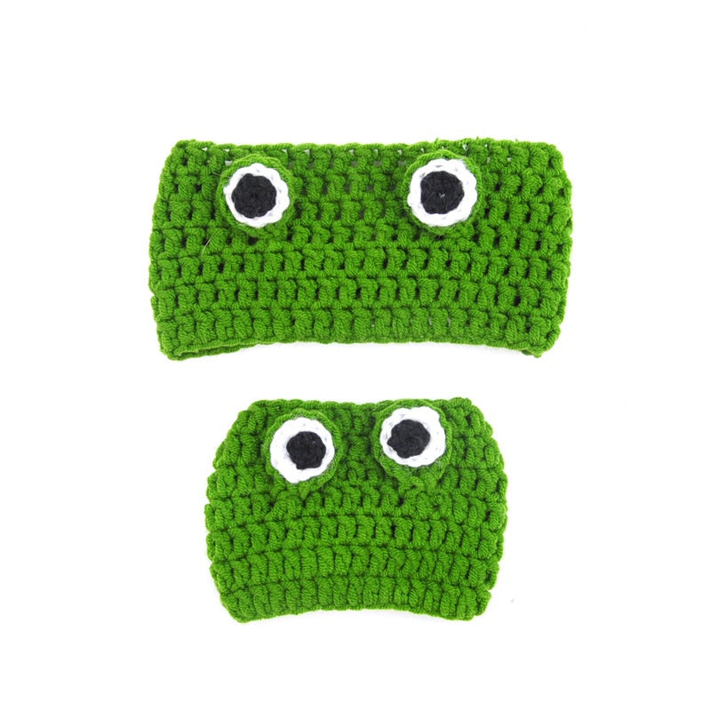 Pet Cartoon Knitted Cat and Dog Hat Cute Frog Shape Headwear