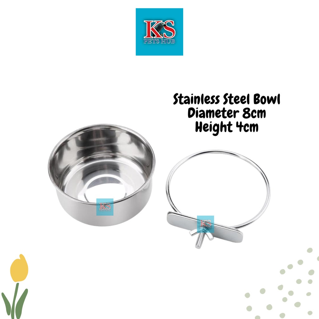 Stainless Steel Feeder Bowl Secure Cage - 2 Sizes