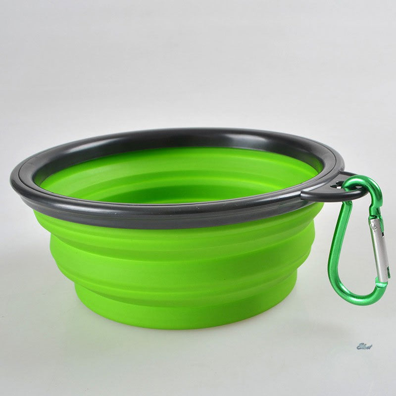 [SY] New Foldable Silicone Dog Bowl Outdoor Travel Portable Collapsible Puppy Fe