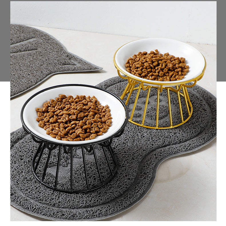 EmmAmy Pet feeding ceramic bowl cat bowl with shelf